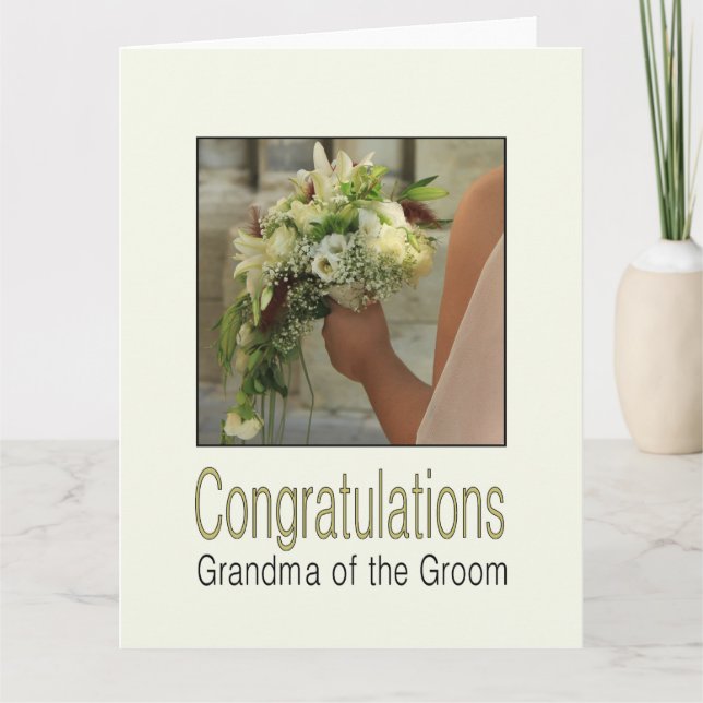 Grandma of the groom wedding congratulations card (Front)