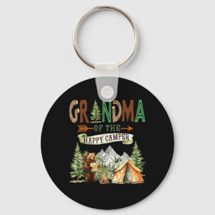 Grandma of The Happy Camper First Birthday Camping Key Ring