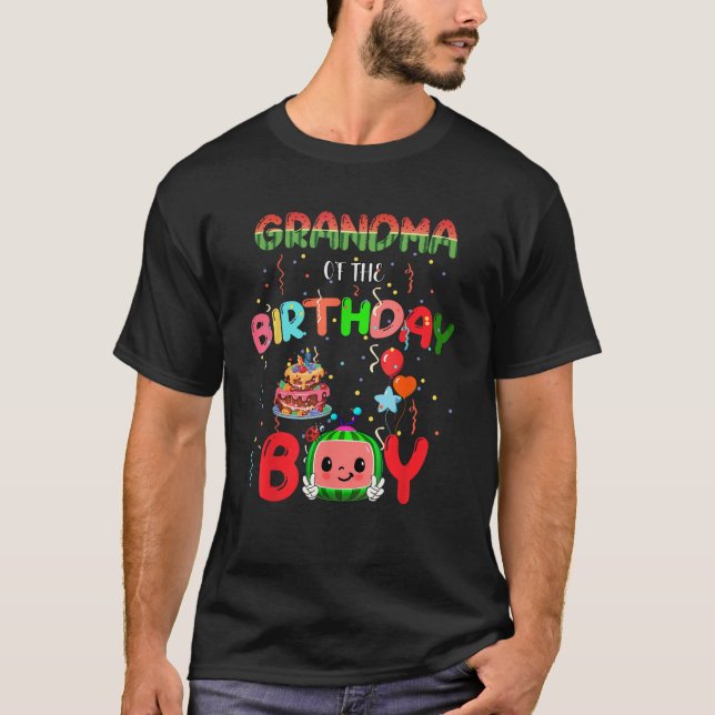 Grandma of the One In A Melon Birthday Girl Waterm T-Shirt (Front)