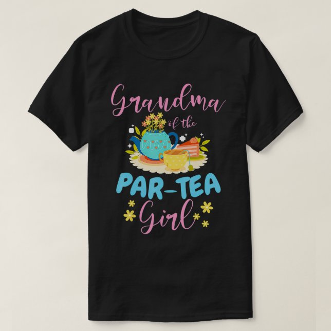 Grandma of The ParTea Girl Time To Par Tea Matchin T-Shirt (Design Front)