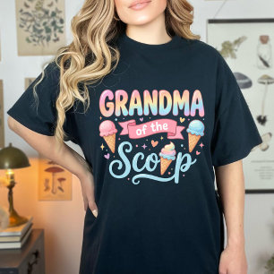 Grandma Of The Scoop Ice Cream Gender Reveal T-Shirt