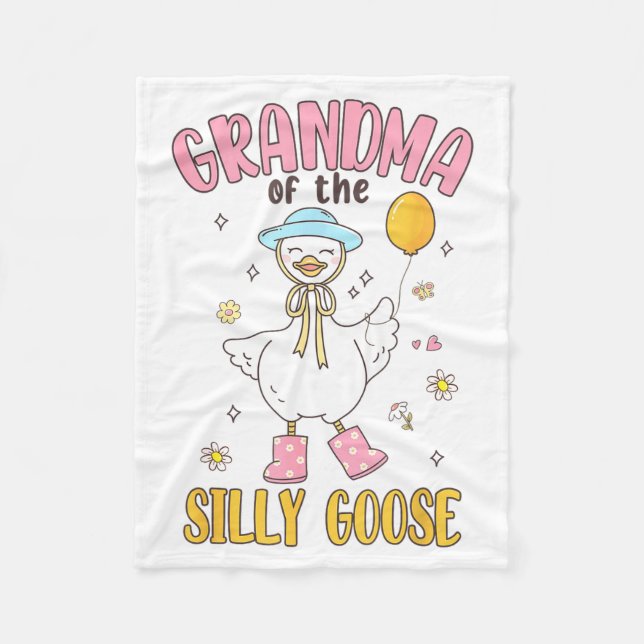 Grandma Of The Silly Goose First Birthday Family M Fleece Blanket (Front)