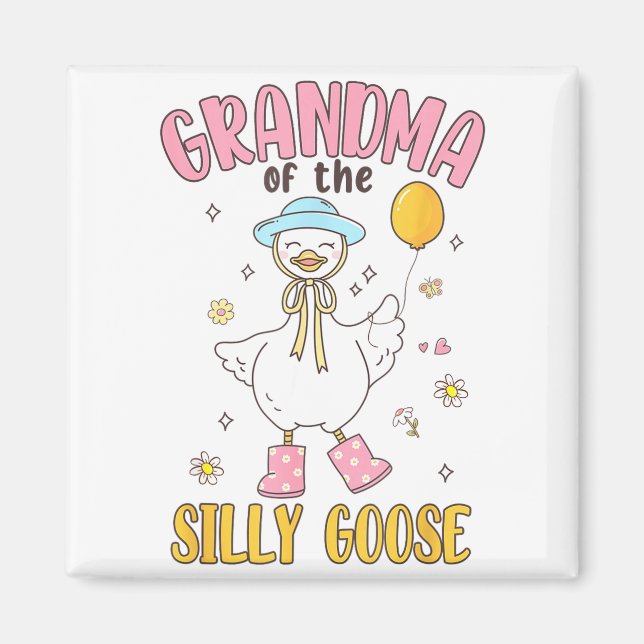 Grandma Of The Silly Goose First Birthday Family M Magnet (Front)