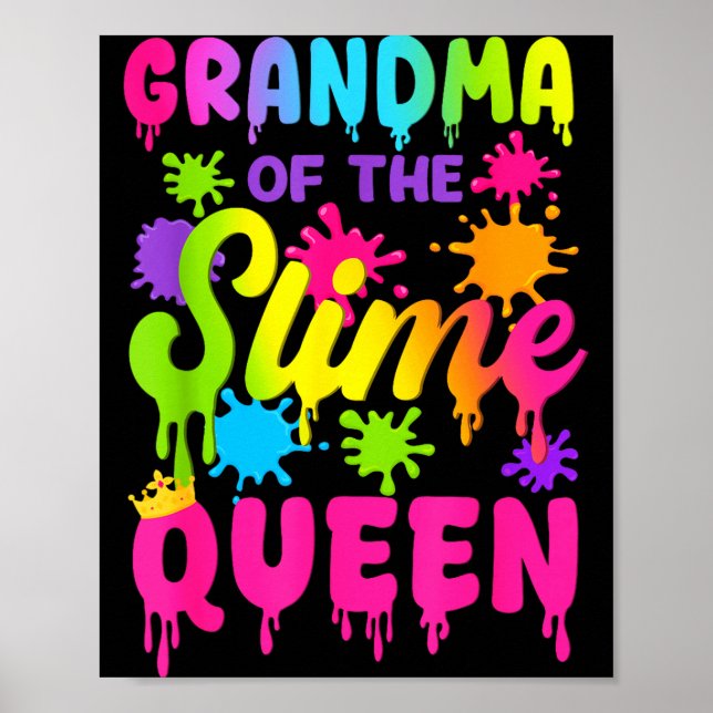 Grandma Of The Slime Queen Birthday Girl Family Pa Poster (Front)