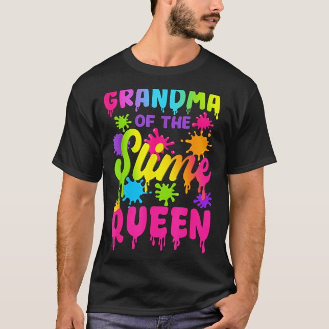 Grandma Of The Slime Queen Birthday Girl Family Pa T-Shirt (Front)