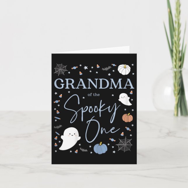 Grandma Of The Spooky One First Birthday Boy 1st H Card (Front)