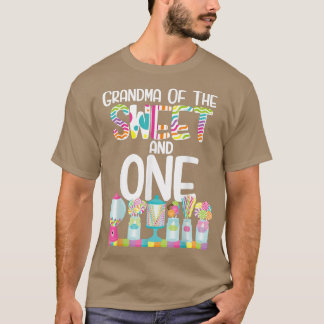 Grandma Of The Sweet and One Candy Birthday Lollip T-Shirt