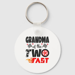 Grandma Of The Two Fast 2nd Birthday Boy Racing Ca Key Ring