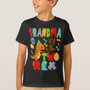 Grandma of The Two Rex 2nd Birthday Boy Dinosaur T-Shirt