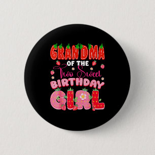 Grandma of the two sweet 2nd birthday girl 6 cm round badge