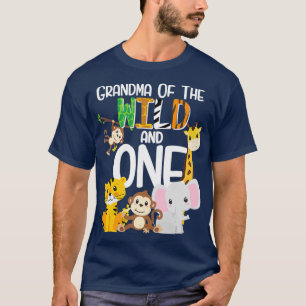 Grandma Of The Wild and One Zoo Theme Birthday T-Shirt
