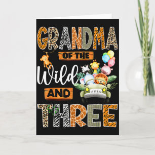 Grandma Of The Wild And Three 3rd Birthday Boy Saf Card