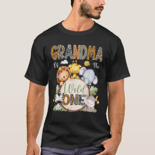 Grandma Of The Wild One 1St Birthday Boy Safari Ju T-Shirt