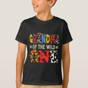 Grandma Of The Wild One 1st Birthday Boy Western C T-Shirt