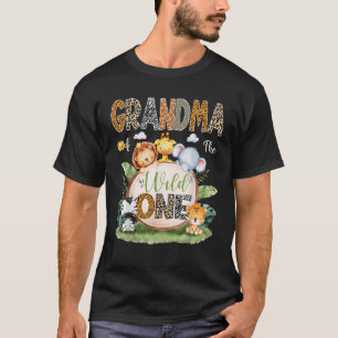 Grandma Of The Wild One Funny 1St Birthday Safari T-Shirt