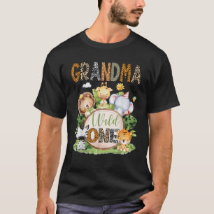 Grandma Of The Wild One Safari Jungle 1St Birthday T-Shirt