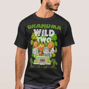 Grandma Of The Wild Two Zoo Truck Birthday Safari  T-Shirt