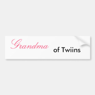 Grandma, of Twiins - Customised Bumper Sticker