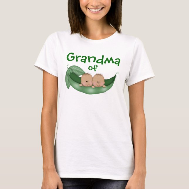 Grandma of Twin Boys with Dark Skin T-Shirt (Front)
