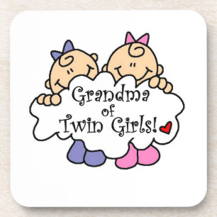 Grandma of Twin Girls Gifts Coaster