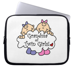 Grandma of Twin Girls Gifts Laptop Sleeve