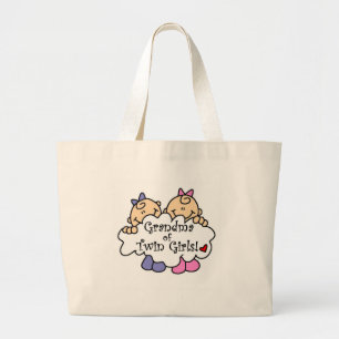 Grandma of Twin Girls Large Tote Bag