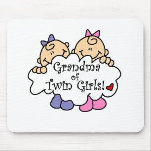 Grandma of Twin Girls Mouse Mat