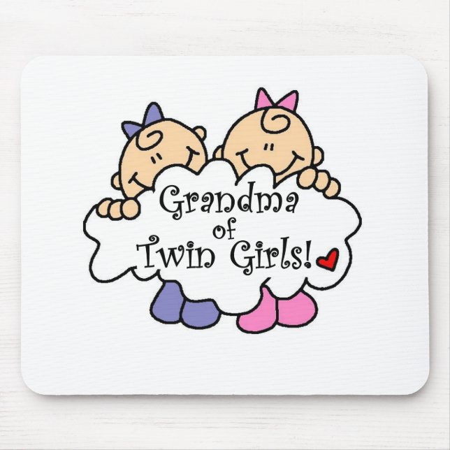 Grandma of Twin Girls Mouse Mat (Front)