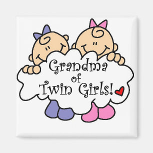 Grandma of Twin Girls Tshirts and Gifts Magnet