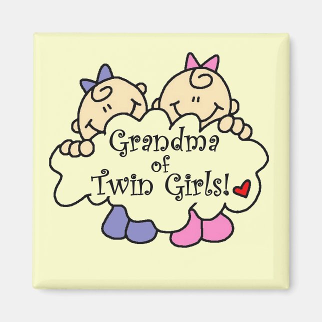 Grandma of Twin Girls Tshirts and Gifts Magnet (Front)