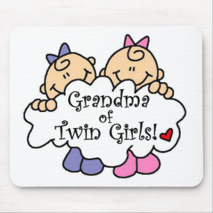 Grandma of Twin Girls Tshirts and Gifts Mouse Mat
