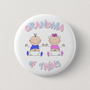 Grandma of Twins 6 Cm Round Badge
