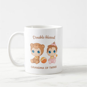 Grandma of Twins Baby Girl Bear Jumpsuit Coffee Mug