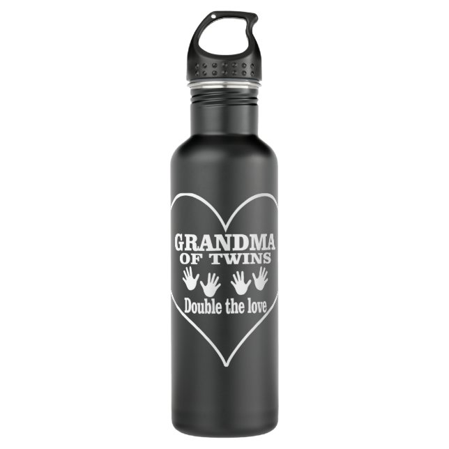 Grandma Of Twins Double The Love Great Gifts Women 710 Ml Water Bottle (Front)