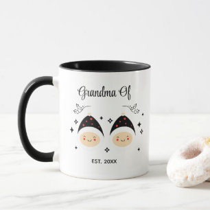 Grandma Of Twins Established    Black & White Mug
