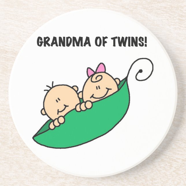 Grandma of Twins Gifts Coaster (Front)