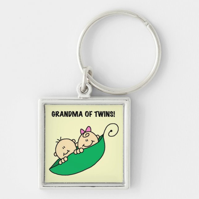 Grandma of Twins Peas in a Pod Tshirts and Gifts Key Ring (Front)