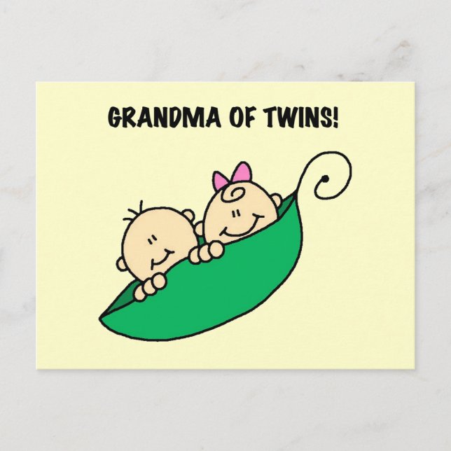 Grandma of Twins Peas in a Pod Tshirts and Gifts Postcard (Front)