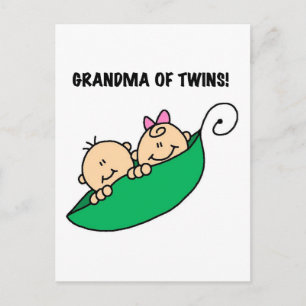Grandma of Twins Peas in a Pod Tshirts and Gifts Postcard