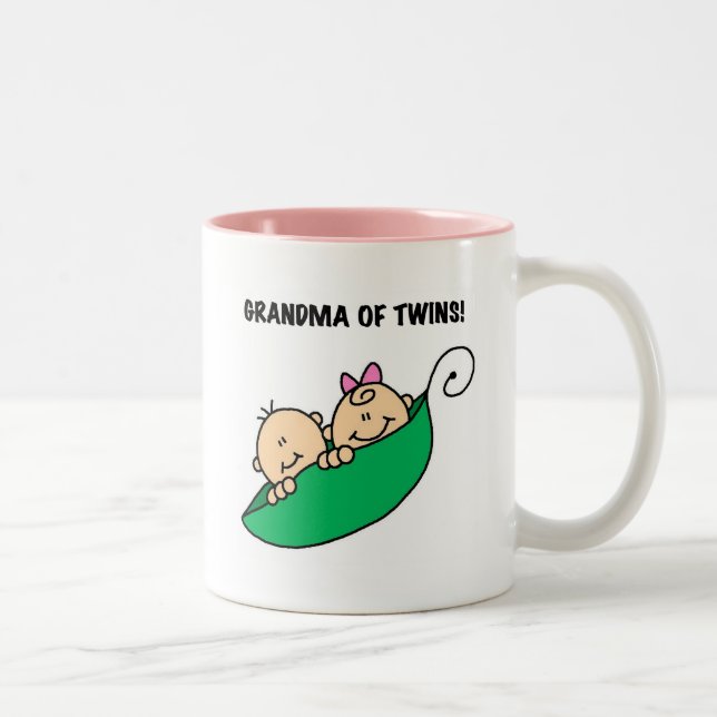 Grandma of Twins Peas in a Pod Tshirts and Gifts Two-Tone Coffee Mug (Right)