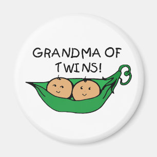 Grandma of Twins Pod Magnet