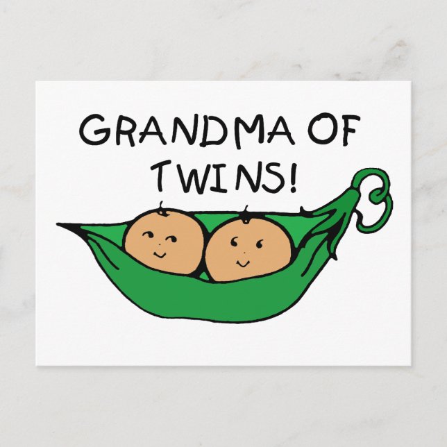 Grandma of Twins Pod Postcard (Front)