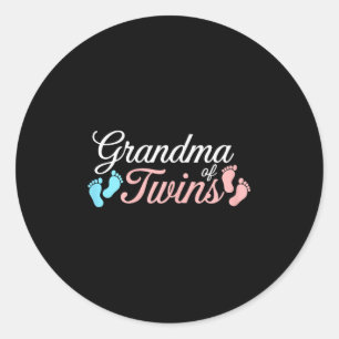 Grandma Of Twins Shirt Women Twin Grandma Mothers Classic Round Sticker