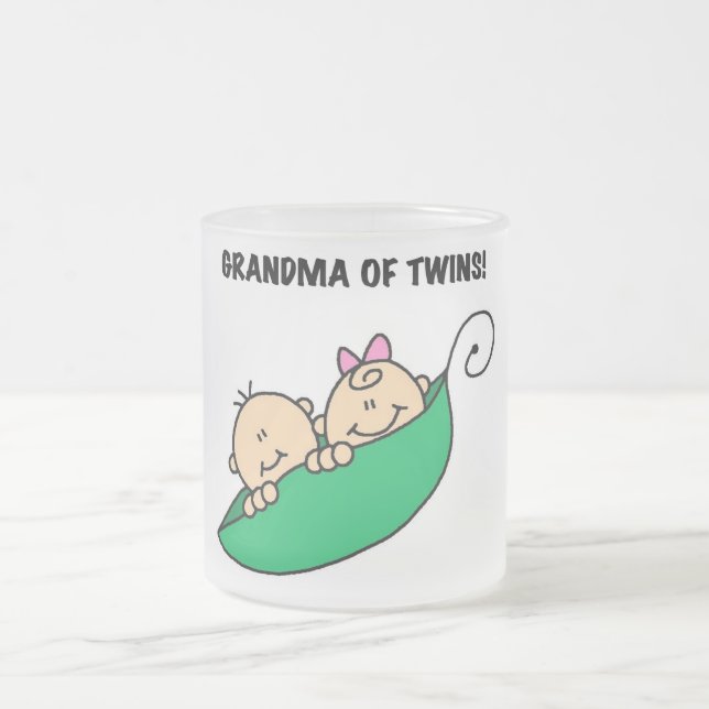 Grandma of Twins Tshirts and Gifts Frosted Glass Coffee Mug (Center)