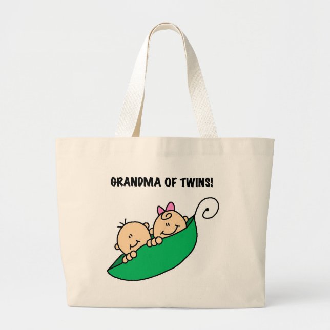 Grandma of Twins Tshirts and Gifts Large Tote Bag (Front)