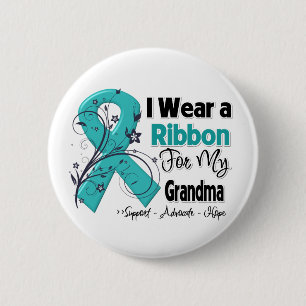 Grandma - Ovarian Cancer Ribbon 6 Cm Round Badge
