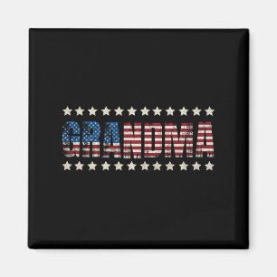 Grandma patriotic american flag 4th of july family magnet