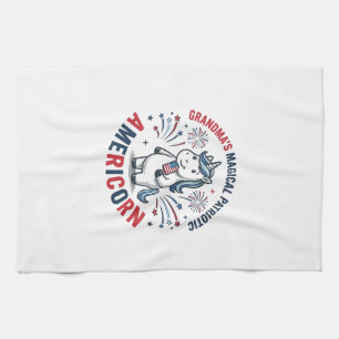 Grandma Patriotic Americorn Unicorn Shirt Design_1 Tea Towel