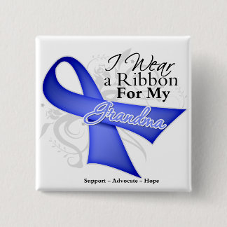 Grandma Periwinkle Ribbon - Stomach Cancer 15 Cm Square Badge