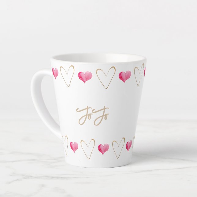 Grandma Personal Name Heart  Latte Mug (Left Angle)